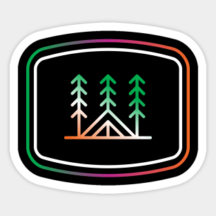 Camping Tree and Tent Sticker